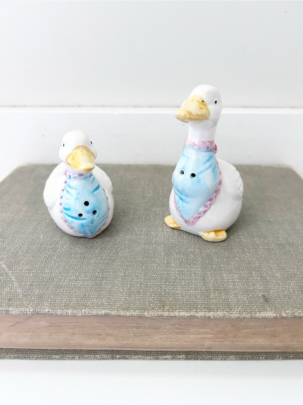 Vintage 90’s Ceramic Goose Salt & Pepper Shakers Trinket Farmhouse GrannyCore